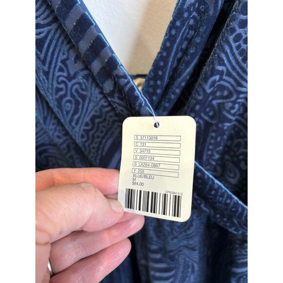 Ecote Anthropologie Burned Velvet Romper Womens Size Medium Blue Boho Chic New - Picture 4 of 6